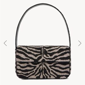 Staud Beaded Zebra Tommy Shoulder Bag